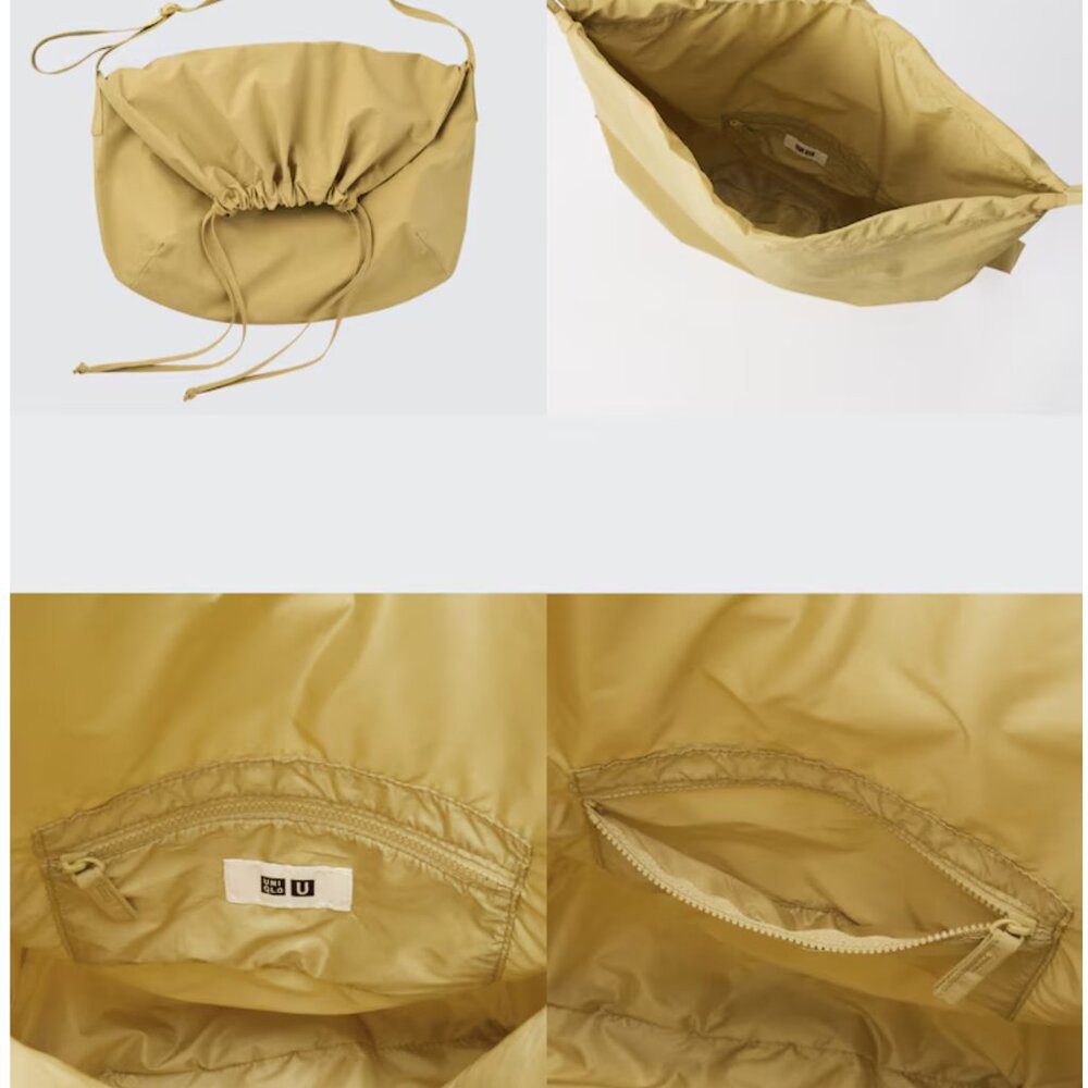 NWT Uniqlo U Drawstring Shoulder Bag, Yellow